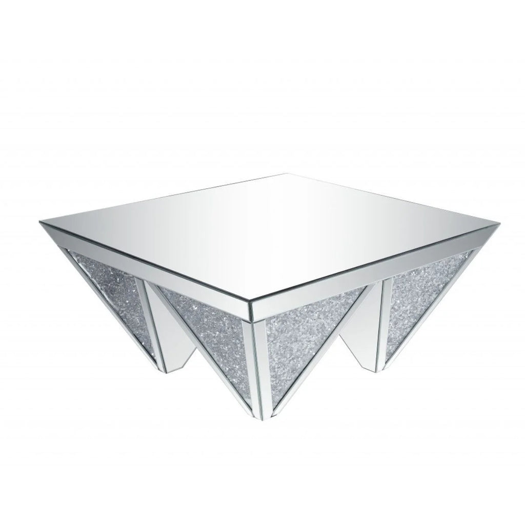 37" Mirrored Manufactured Wood Square Coffee Table H539402