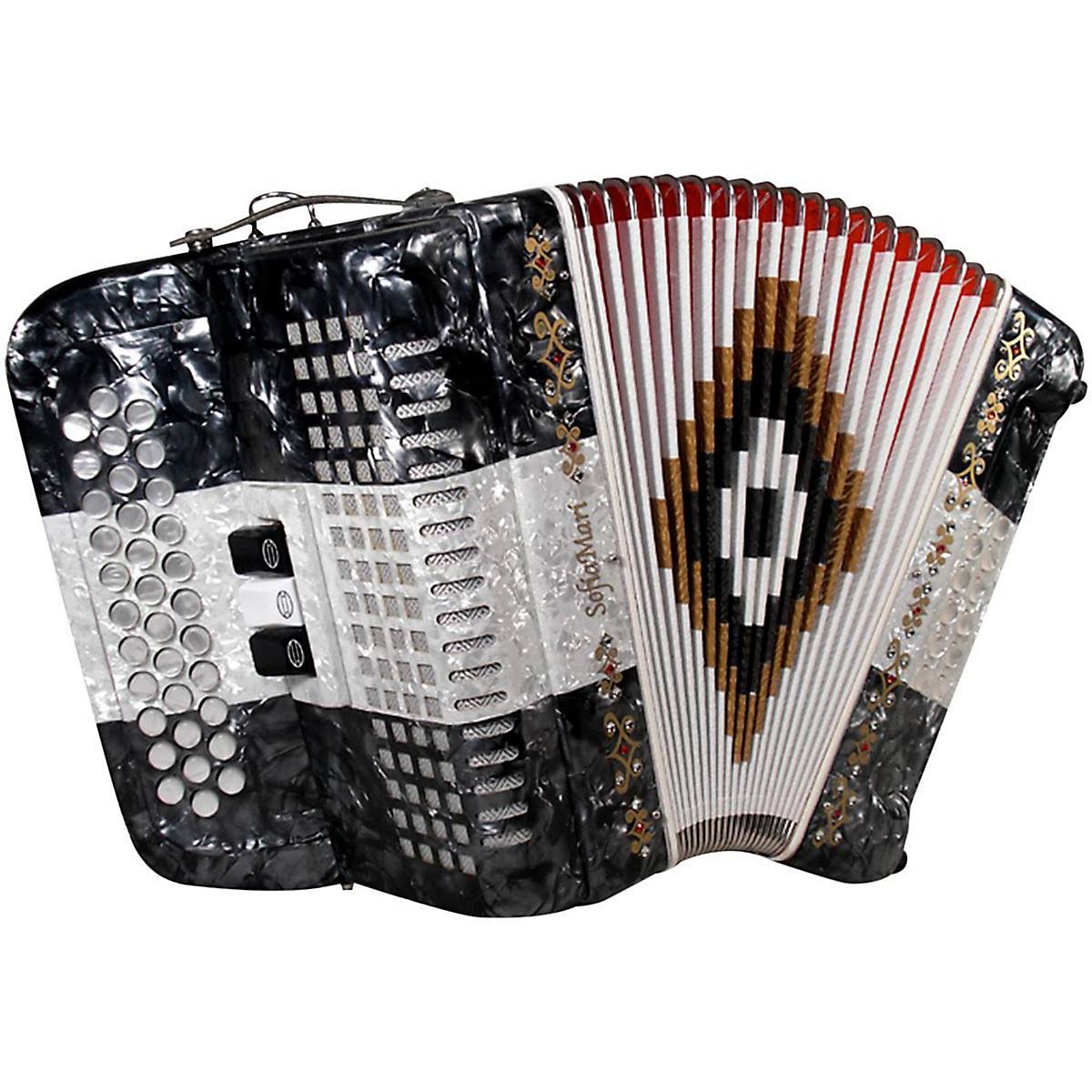 34-Button 12 Bass Accordion Gray/White C744