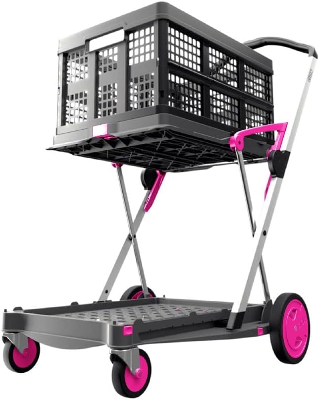 Pink Collapsible Folding Trolley Cart Q9950