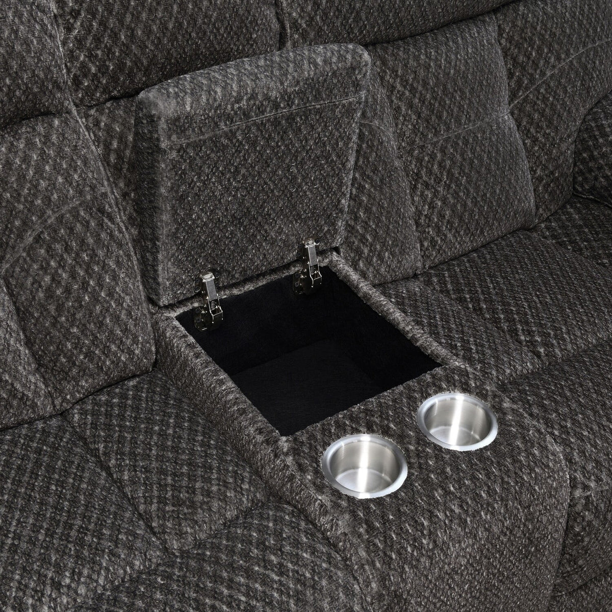 Dark Gray Tufted Dual Recliner Loveseat O6240