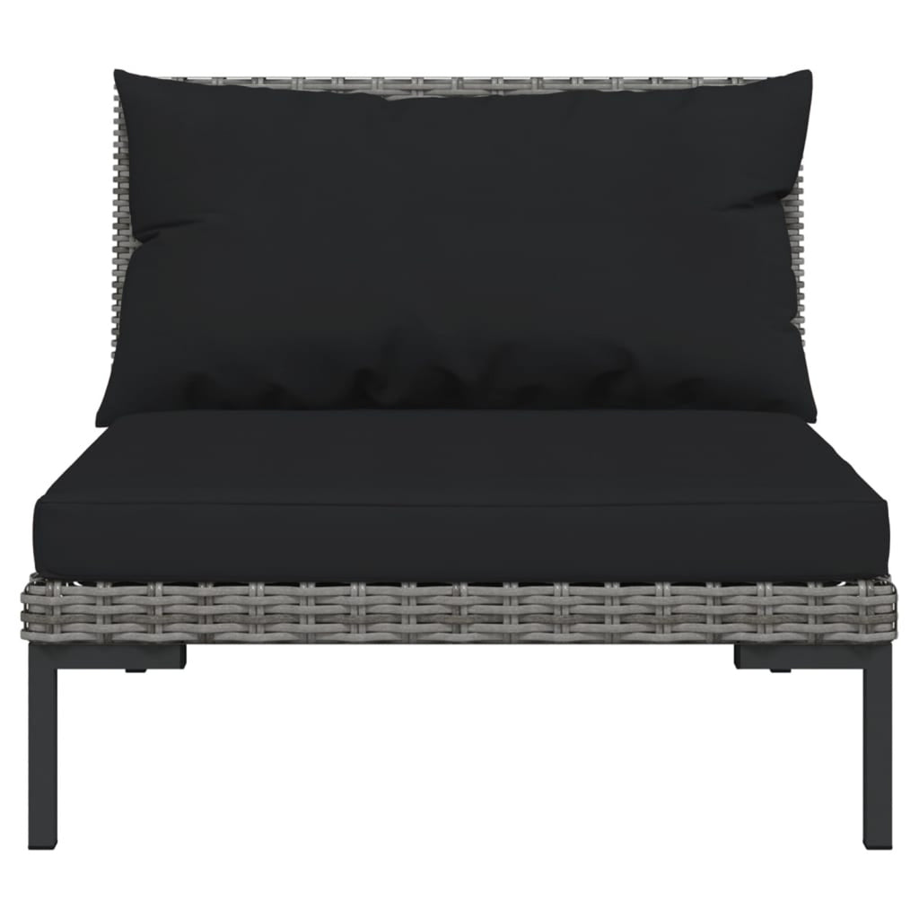 10 Piece Poly Rattan Dark Gray Patio Sectional Sofa Set with Cushions M465261