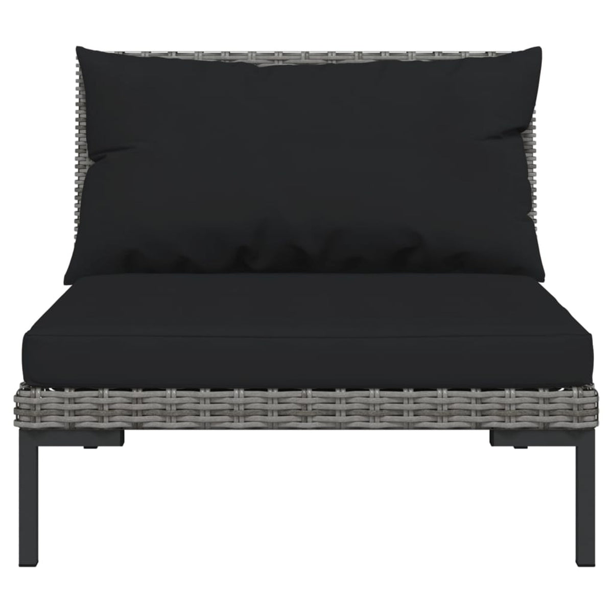 10 Piece Poly Rattan Dark Gray Patio Sectional Sofa Set with Cushions M465261