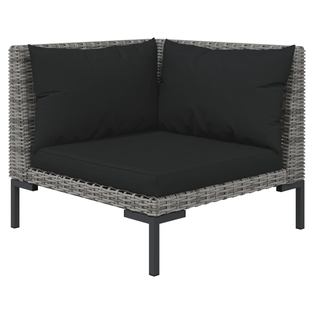 10 Piece Poly Rattan Dark Gray Patio Sectional Sofa Set with Cushions M465261