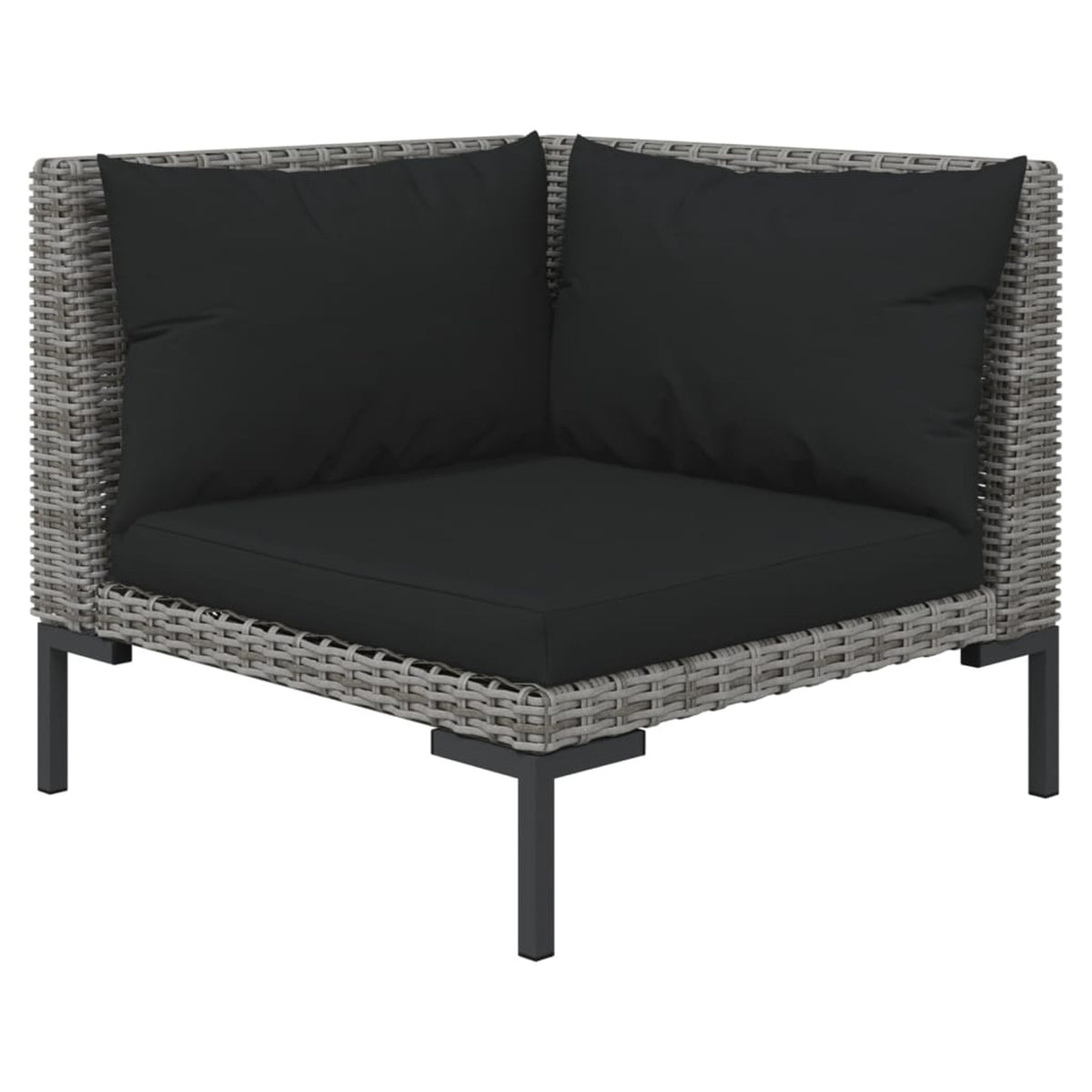 10 Piece Poly Rattan Dark Gray Patio Sectional Sofa Set with Cushions M465261