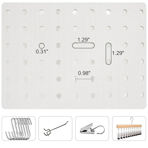 Freestanding Folding 4-Panel Pegboard Privacy Screen R64552