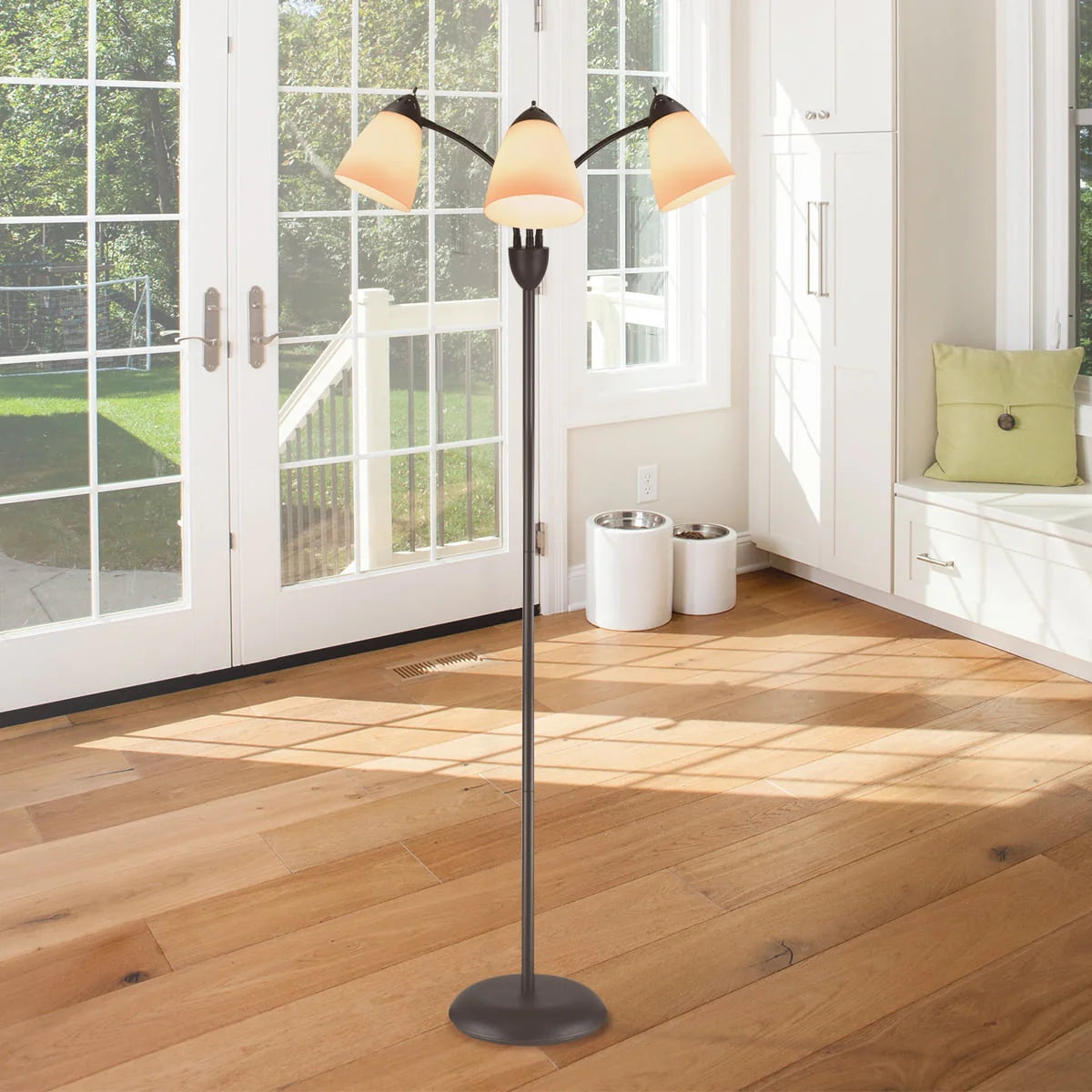 Black Tree Floor Lamp with 3 Adjustable Rotating Lights T113