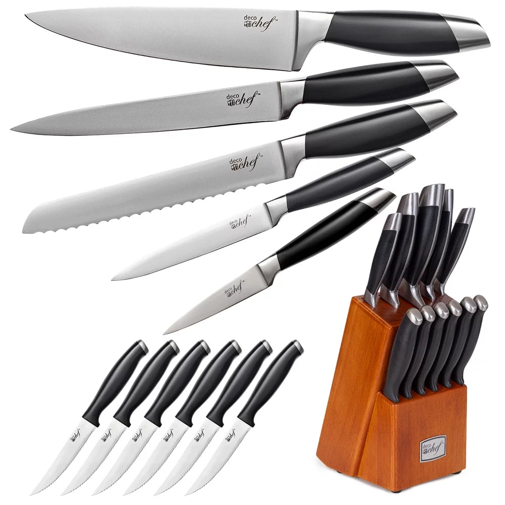 11 Pc Non Stick Cookware Set and 12 Piece Stainless Steel Knife Set O911