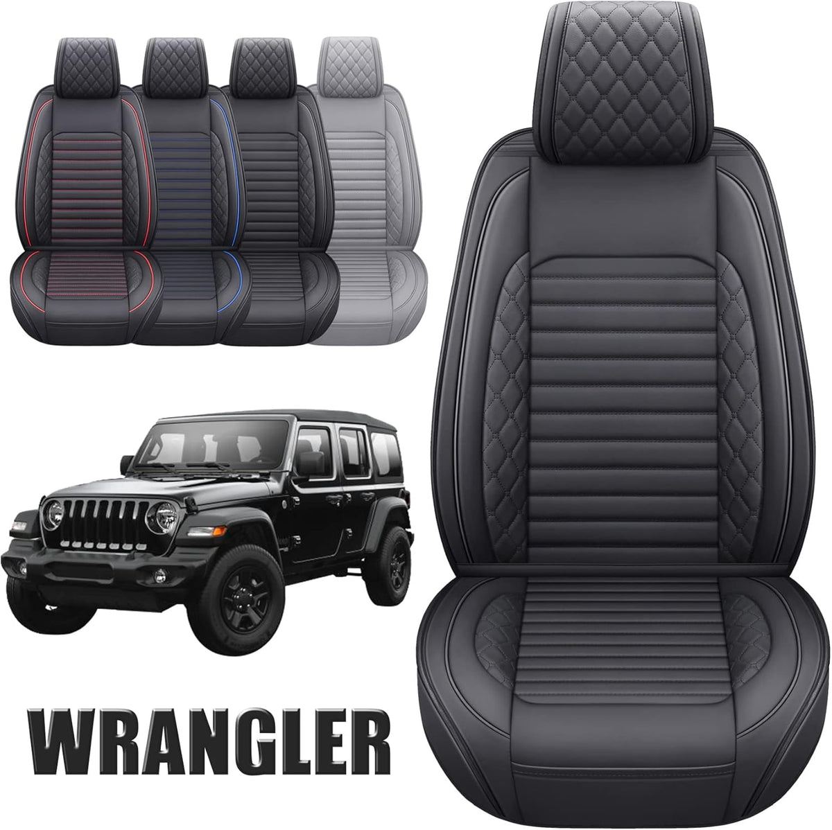 Black Waterproof Leather Full Seat Car Cushions B675
