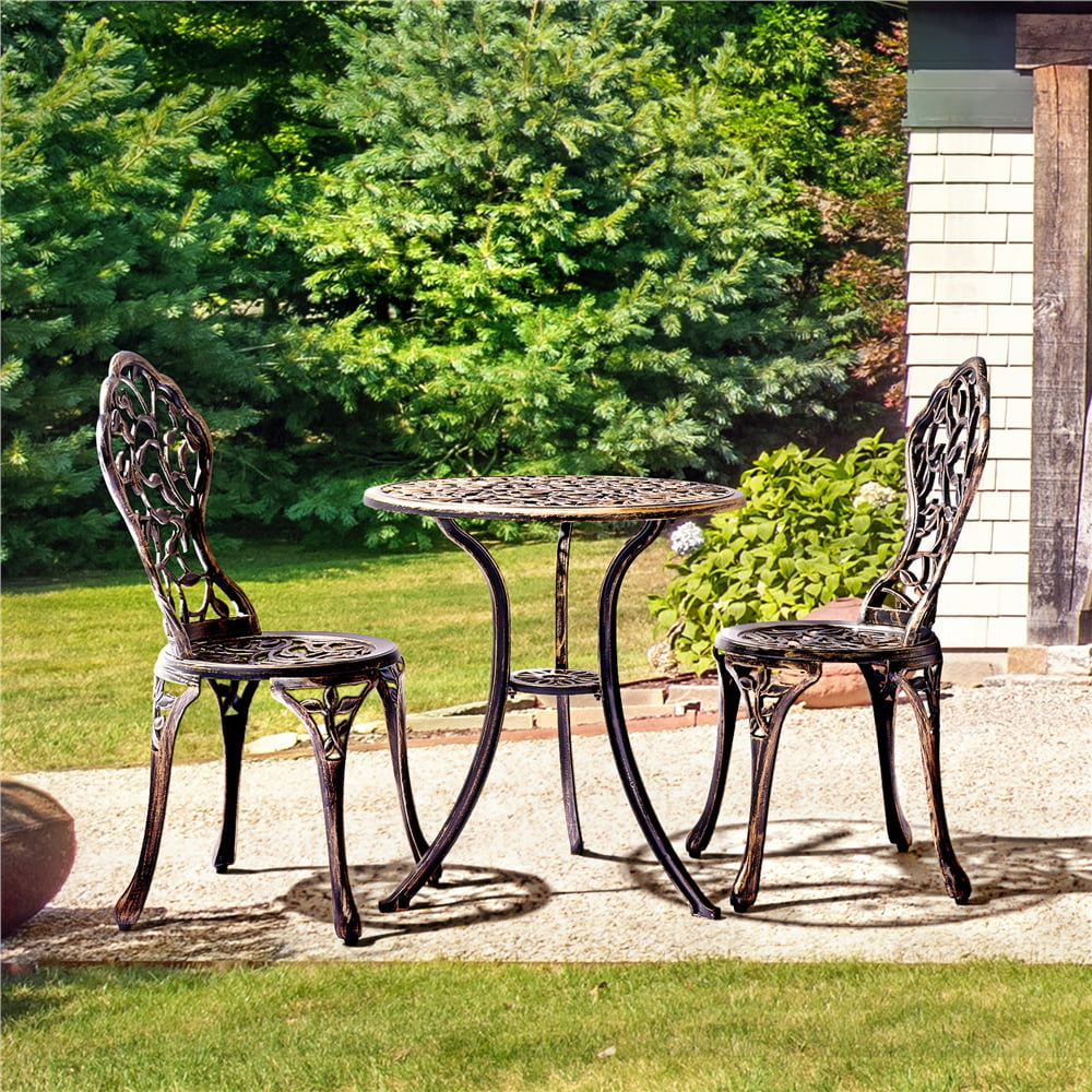 3-Piece Cast Aluminum Patio Bistro Table Set U9985