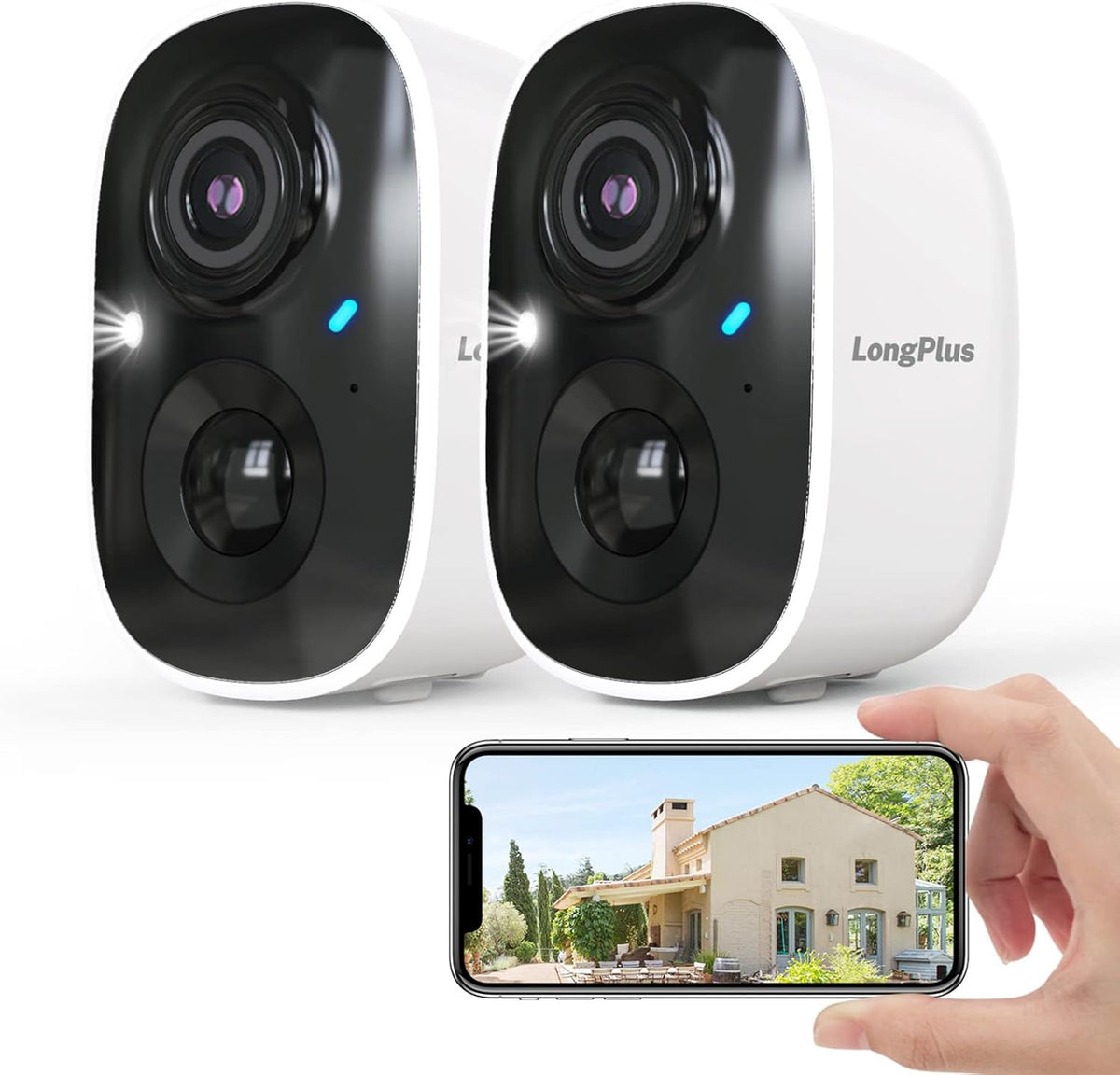 White Wireless Outdoor Security Camera (2Pcs) V537