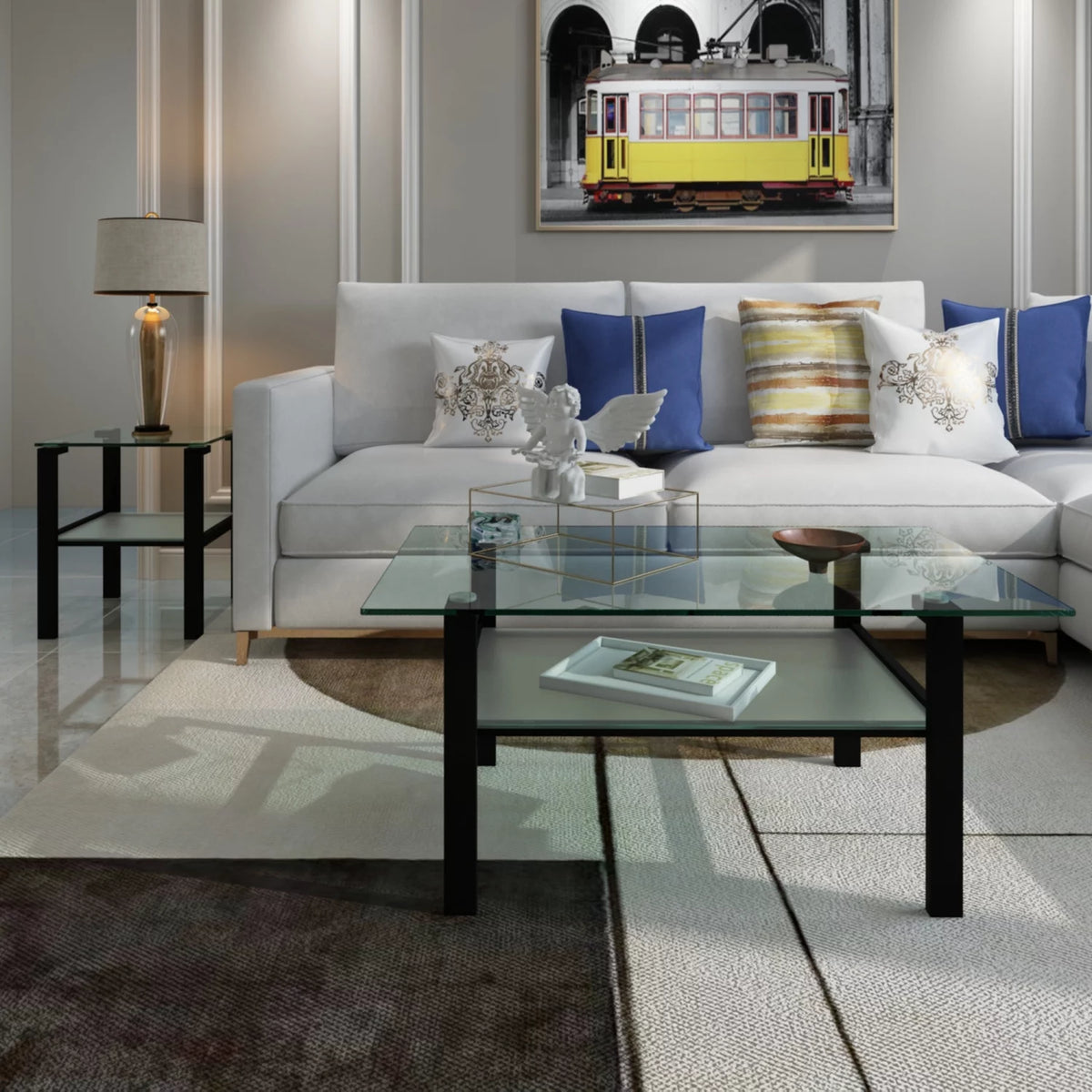 39.37" Glass Coffee Table P734933