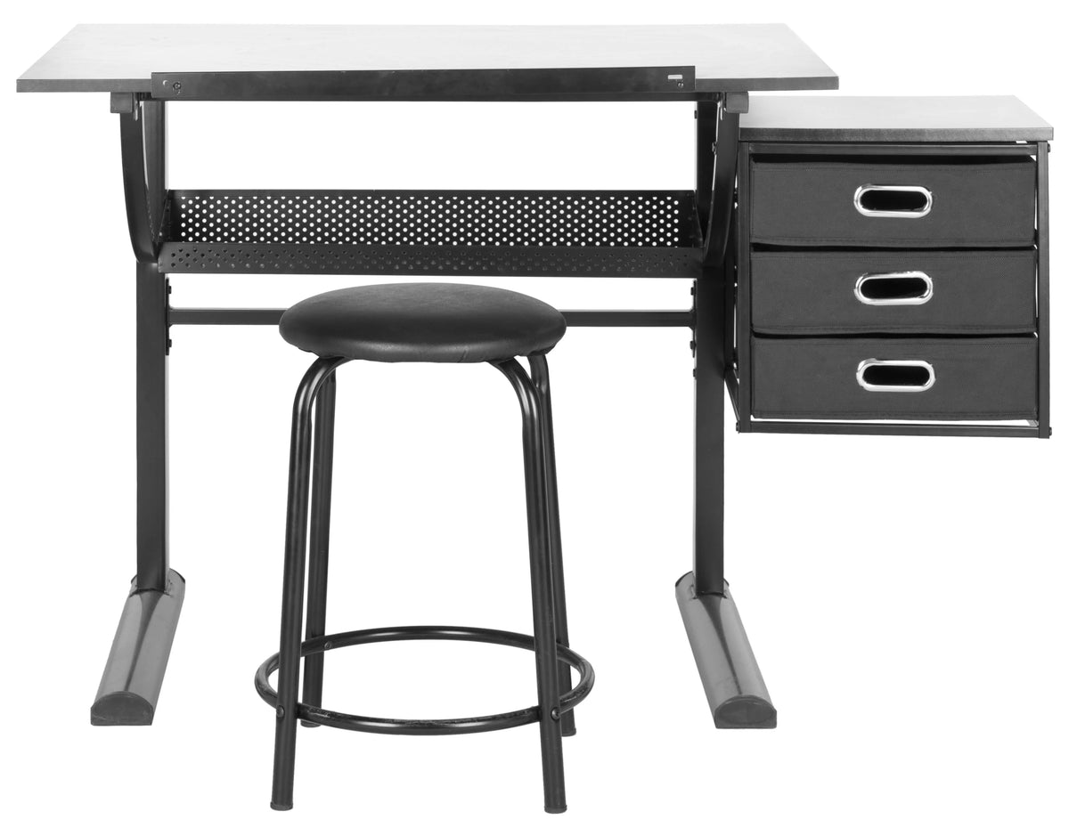 Rustic Solid Writing Desk with Stool D711477