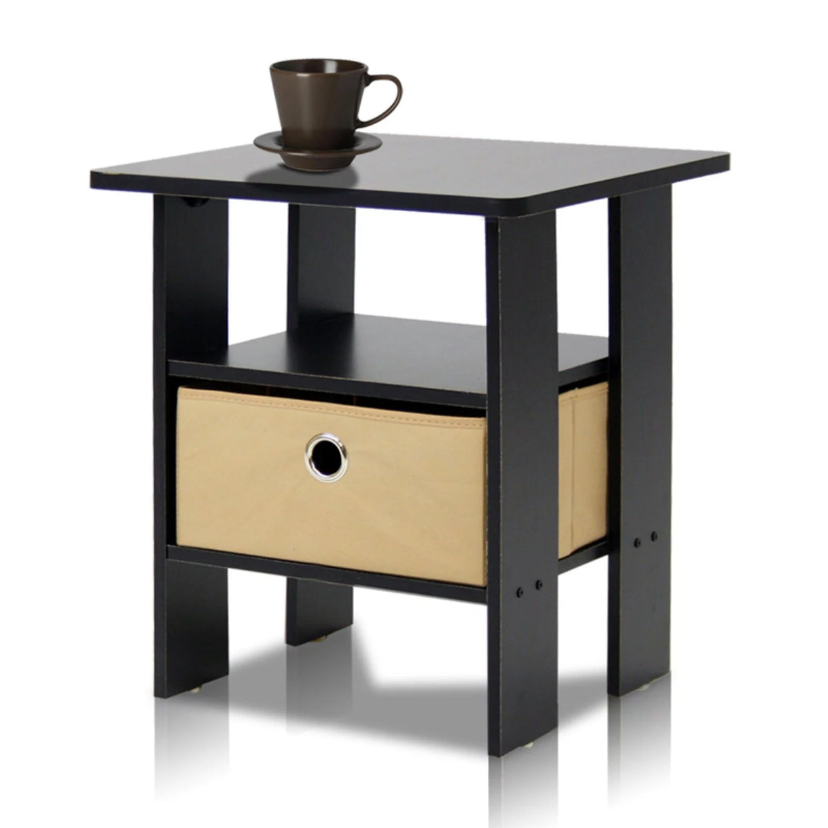 Engineered Wood End Table with Bin Drawer D7780