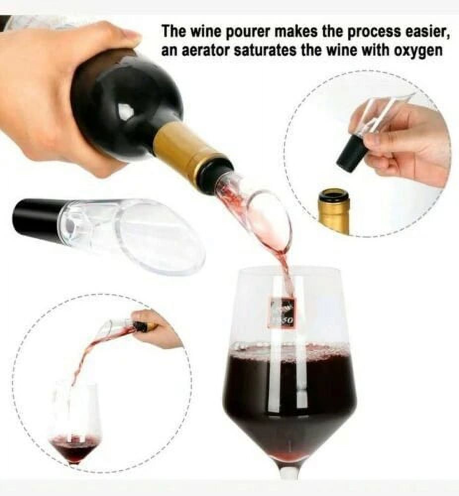 Electric Wine Opener with Foil Cutter, Vacuum Stopper and Wine Aerator Pourer Z803289