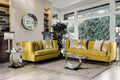 Royal Yellow Microfiber Sofa and Loveseat I8307