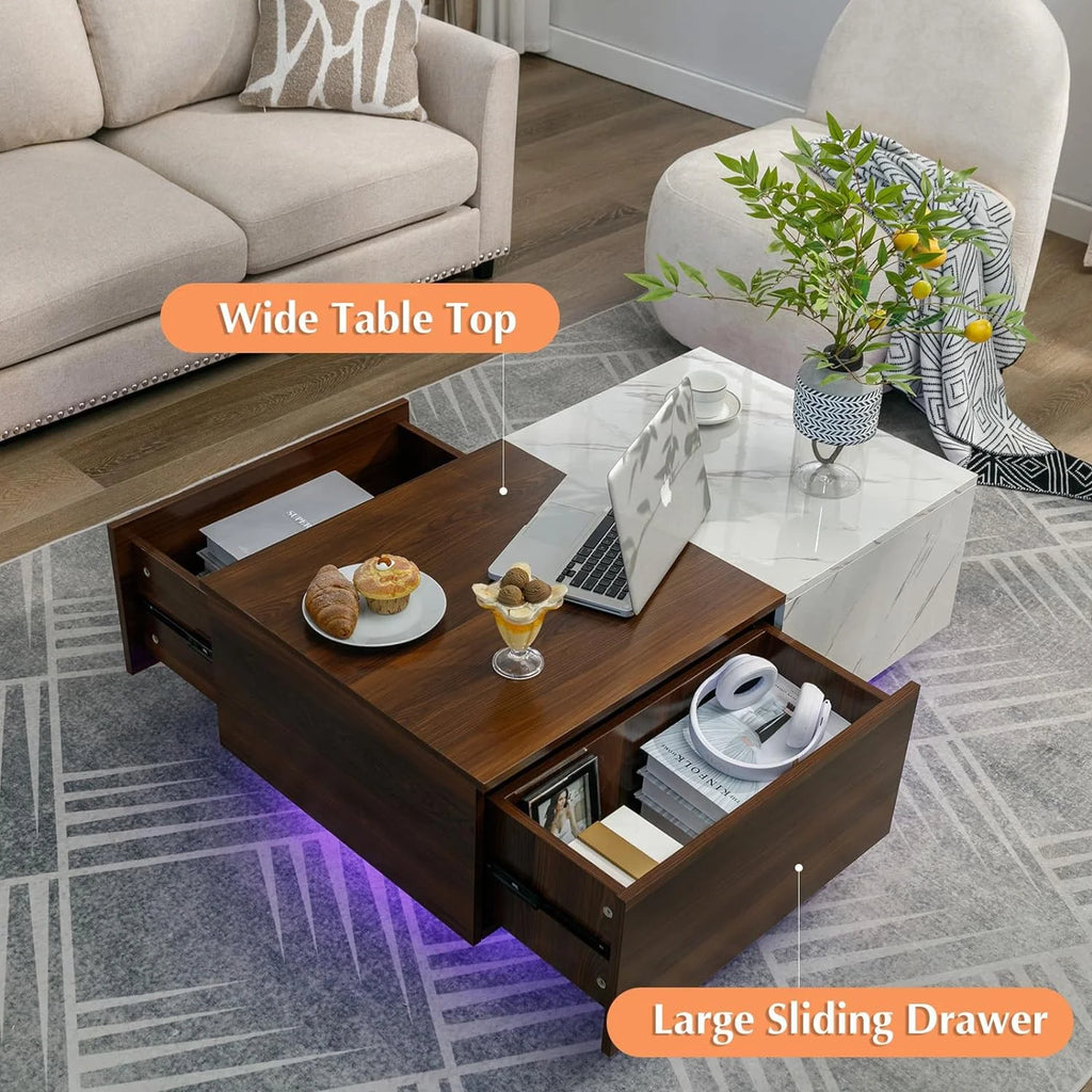 43" LED Coffee Table with 2 Storage Drawers J70490