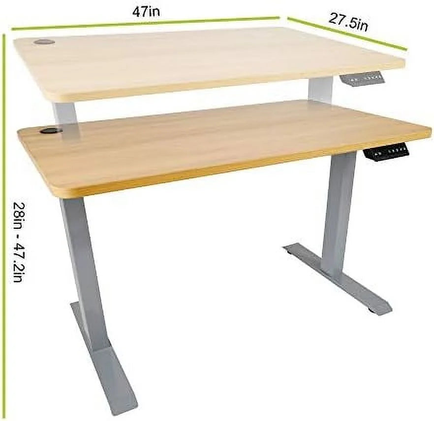 Electric Height Adjustable Standing Desk with Memory Controller 47 x 27 Inches V286