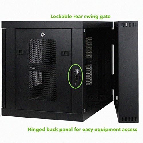 9U Wall-Mount Network Cabinet Enclosure, 450mm Depth, Hinged Back, Swing Gate Server Cabinet Z897186