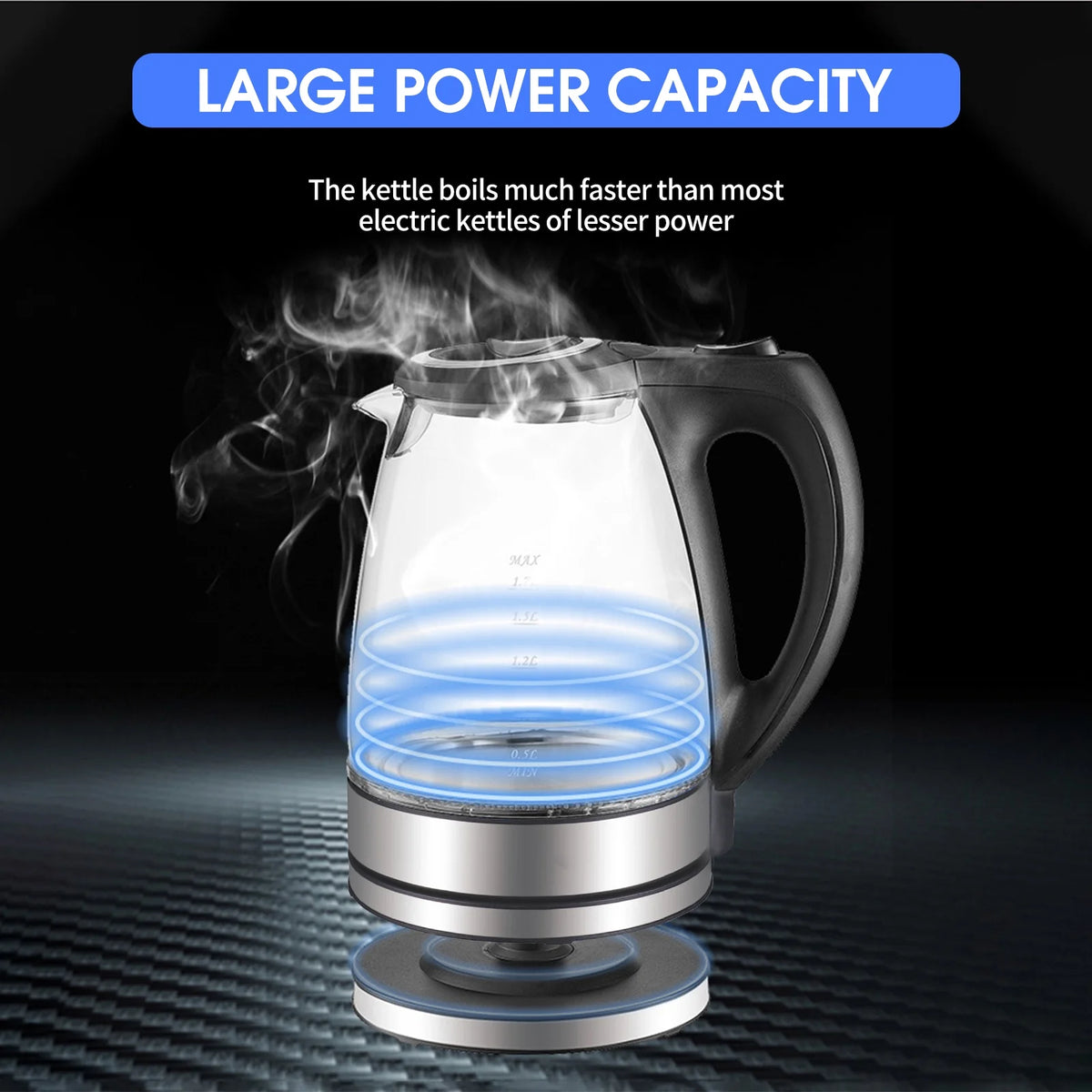 1500W Glass Electric Kettle with Auto Shut Off Y5675