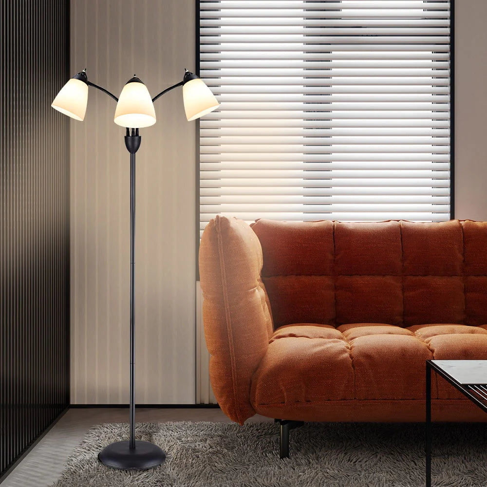 Black Tree Floor Lamp with 3 Adjustable Rotating Lights T113