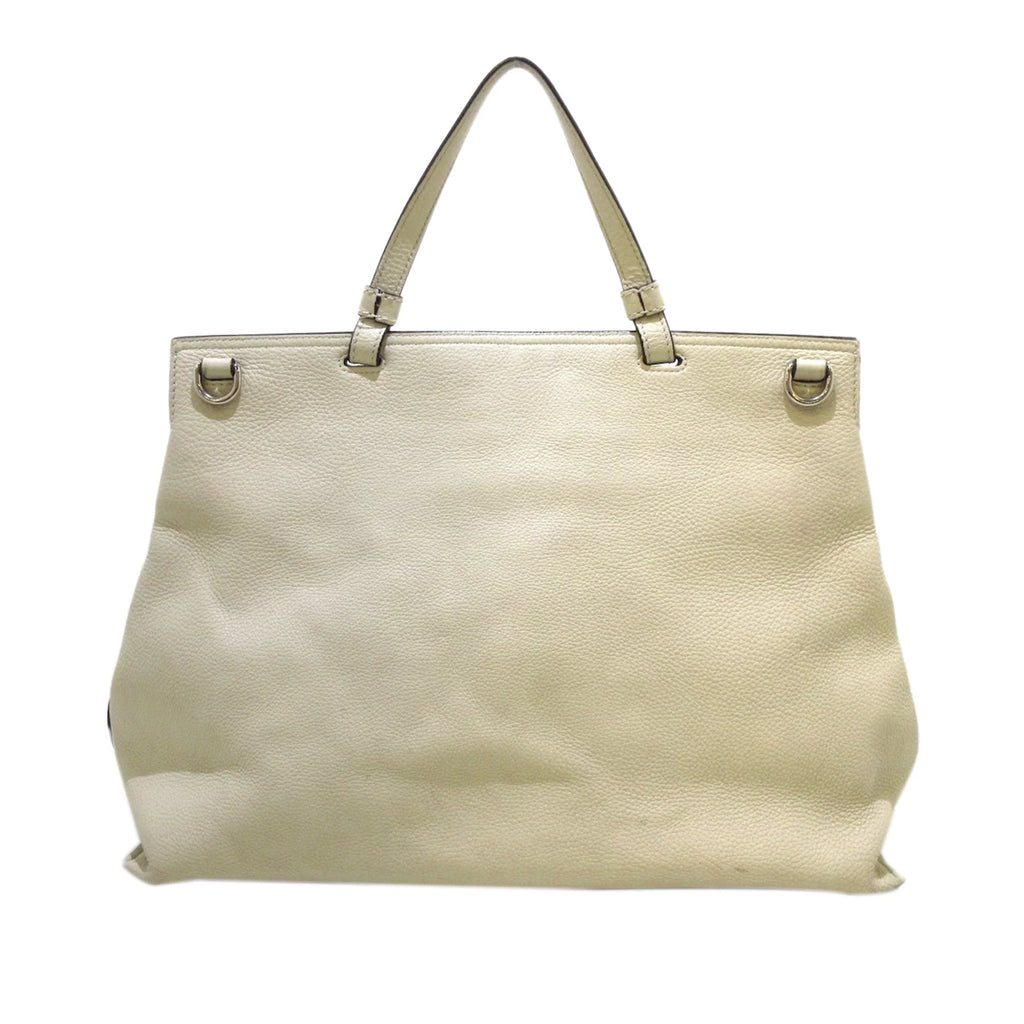 White Calf Leather Satchel S420623