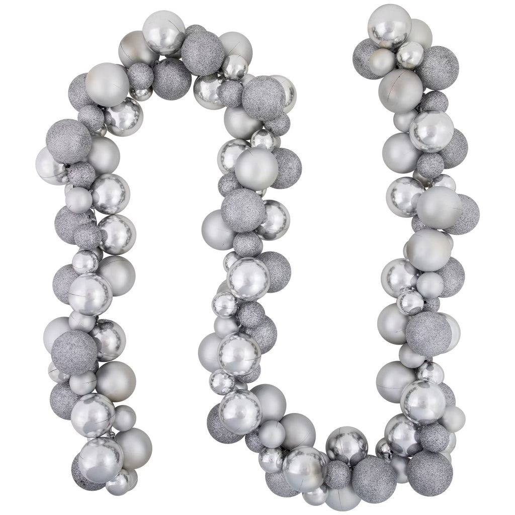 Silver Shatterproof Ball Christmas Garland S357