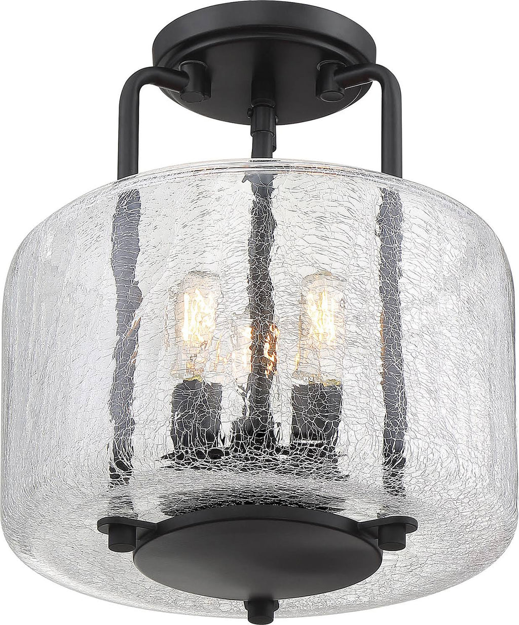 3 Light Black Semi Flush Mount V117