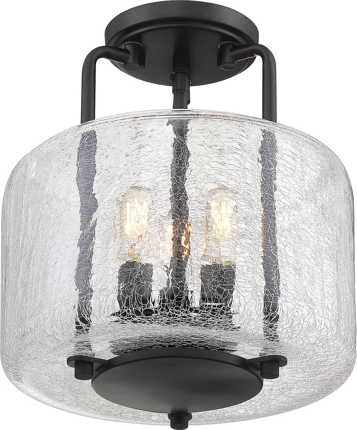 3 Light Black Semi Flush Mount V117