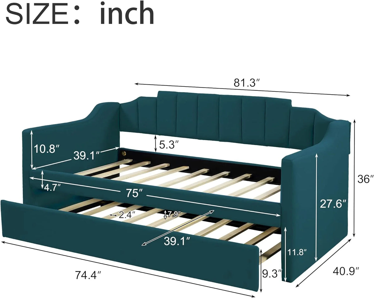 Upholstered Daybed with Wood Frame P640