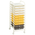 Yellow 10 Drawer Rolling Storage Cart W758554