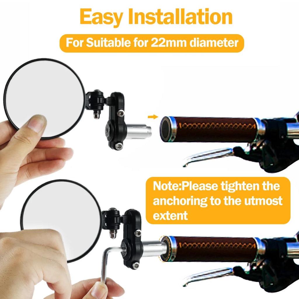 2Pcs Adjustable Foldable Bicycle Handlebar Rearview Mirrors L565753
