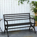 48.8" Metal Outdoor Garden Bench in Black A1568