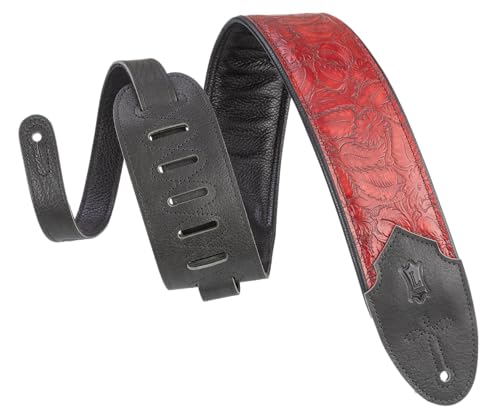 3" Wide Embossed Leather Guitar Strap L964