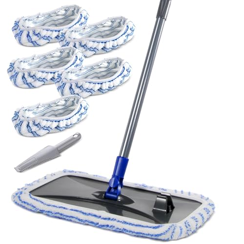 Extra Large Microfiber Flat Mop with 5 Pad J274
