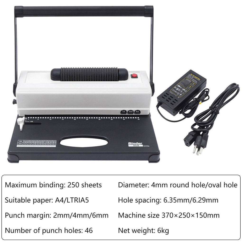 46 Holes Manual Coil Binding Machine with Electric Coil Inserter G544