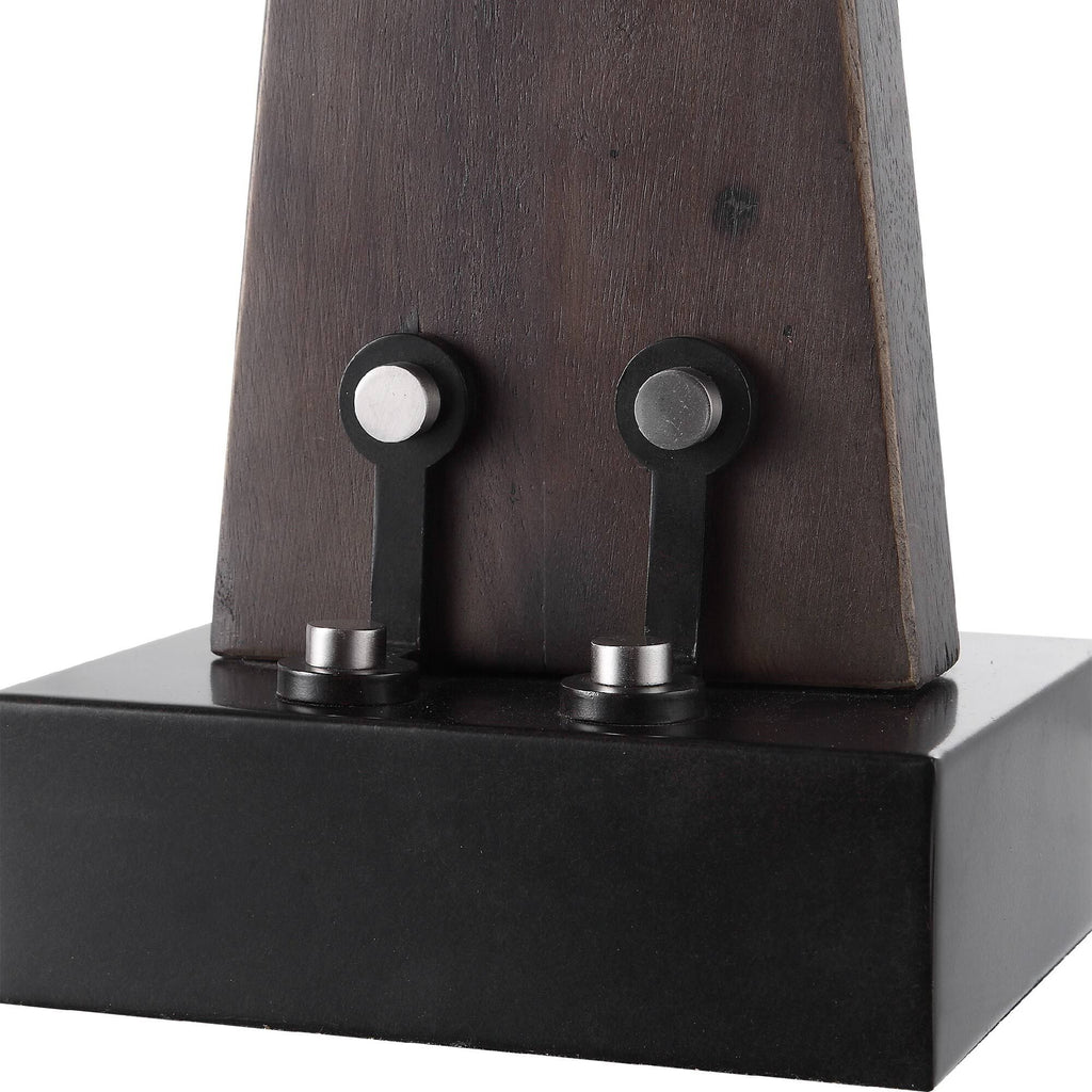Industrial Style Wood and Metal Candle Holder with Candles C6492