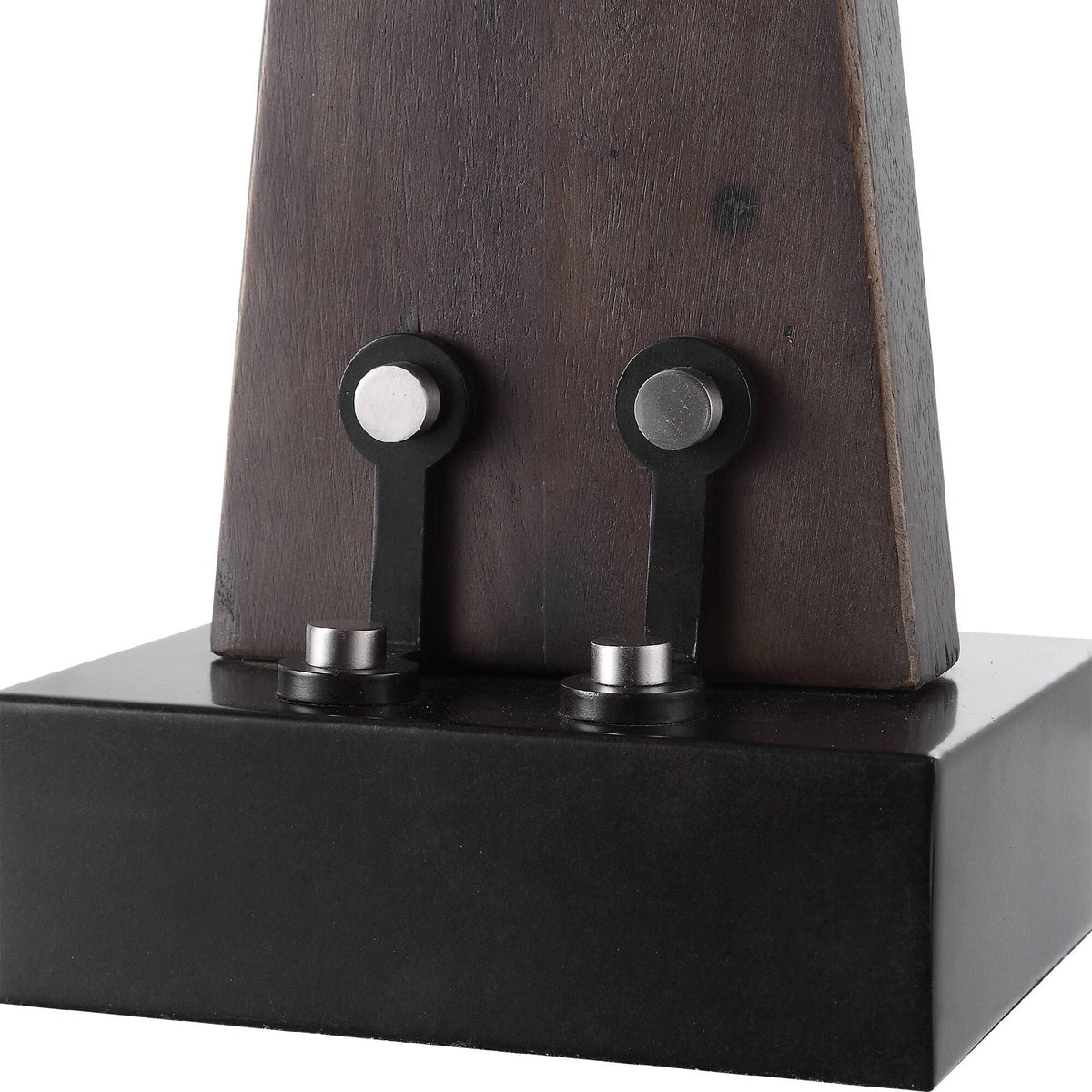 Industrial Style Wood and Metal Candle Holder with Candles C6492