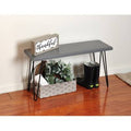 Weathered Gray Wood Bench Z35338