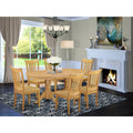 7 Piece Oak Wood Dining Set P1328