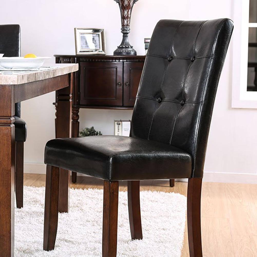 Brown Cherry & Black Side Chair, Set of 2 C707306