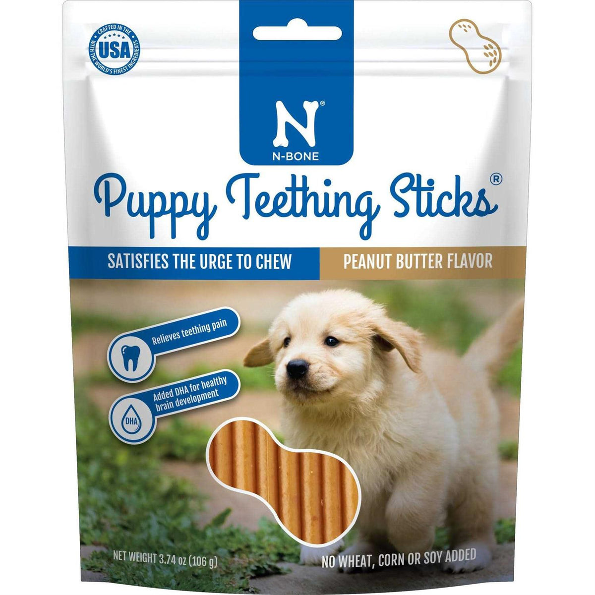 Peanut Butter Flavor Puppy Teething Sticks W978972