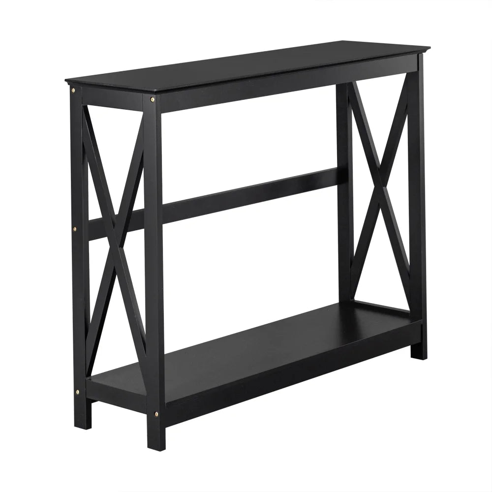 Black 2 Tier Console Table C3821