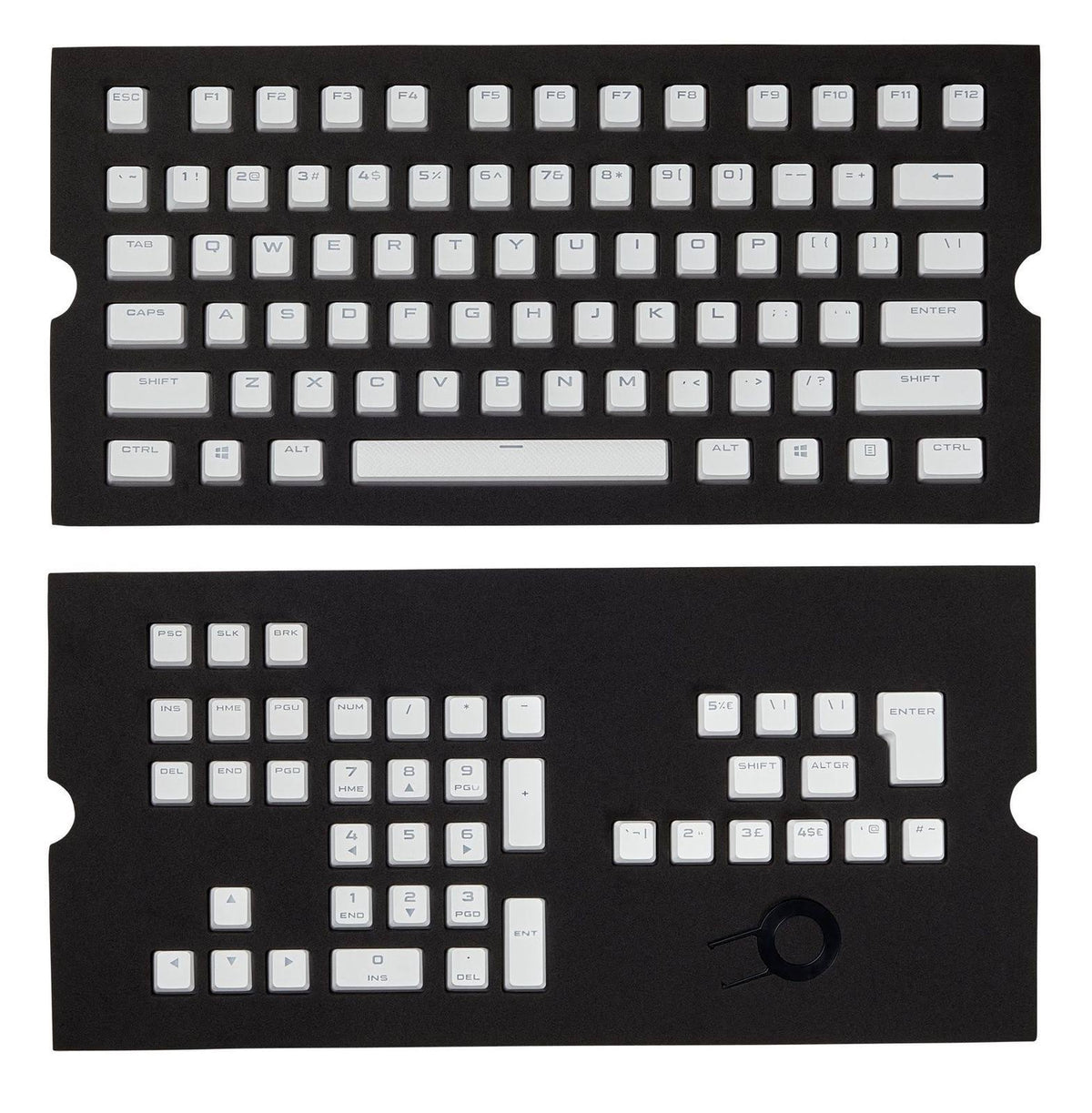 White PBT Double-Shot Keycaps Full 104/105-Keyset B557