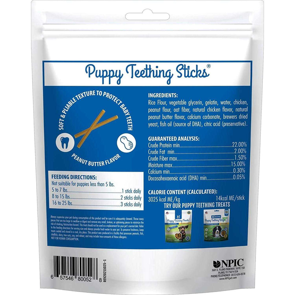 Peanut Butter Flavor Puppy Teething Sticks W978972