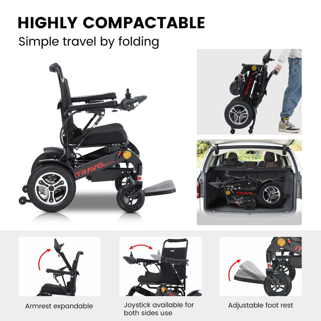 Lightweight Portable Folding Electric Wheelchair with Gel Seat Cushion S184239