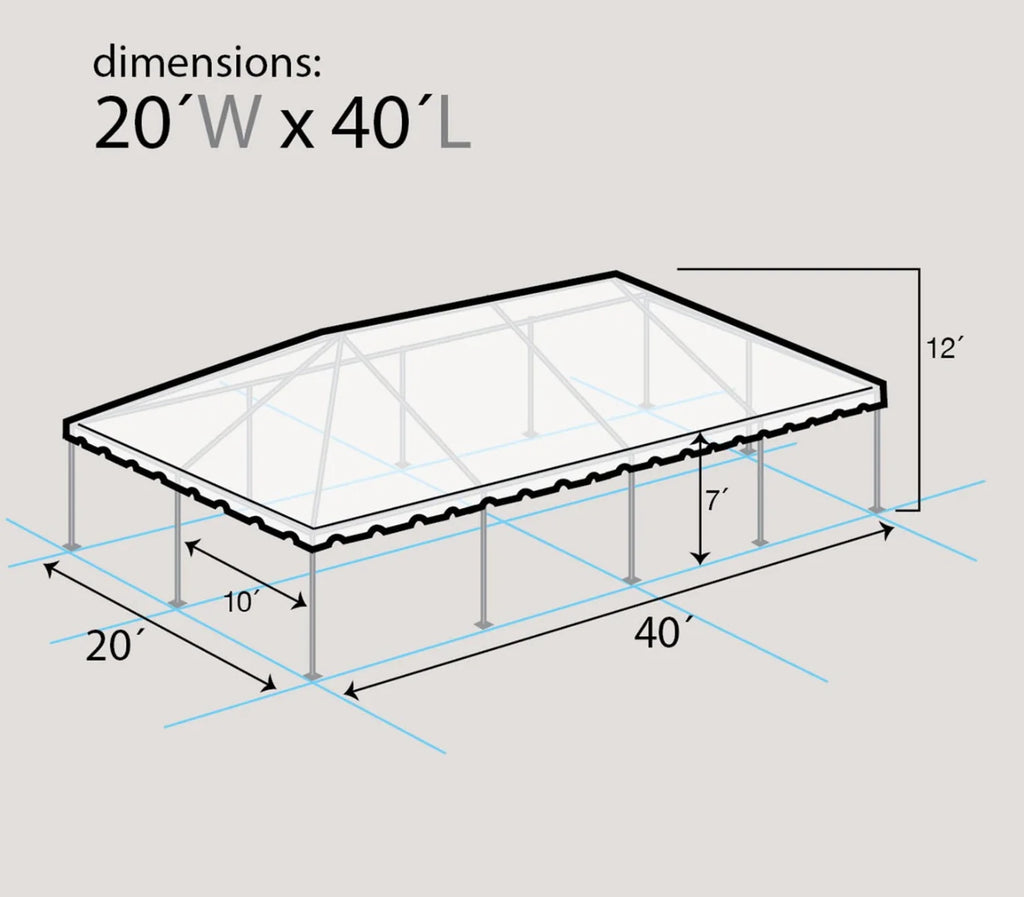 White 20 ft x 40 ft Party Tent F565565