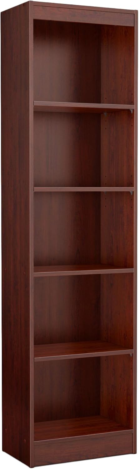 Pure Black 5-Shelf Narrow Bookcase D8922