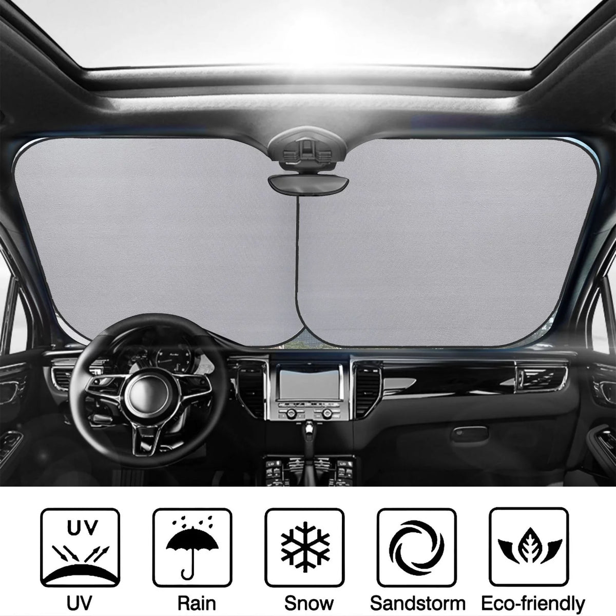 2 Piece Foldable Car Sun Shade Windshield H769997