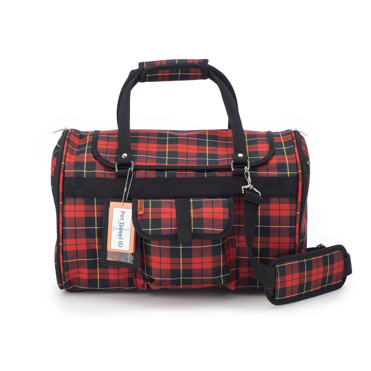 Red Plaid Pet Duffle Carrier W336