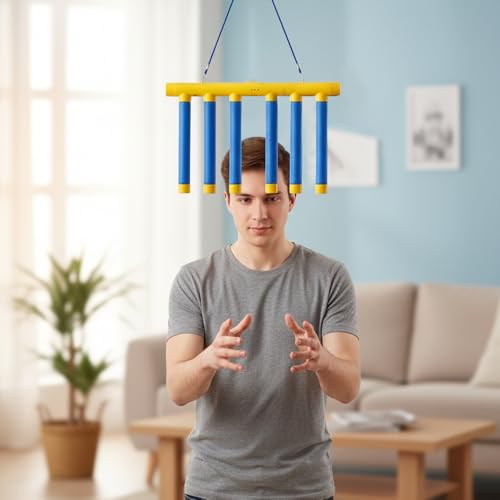 Reflective Drop Stick Challenge Game, Hand Eye Coordination Reflex Training Toy, 3 Adjustable Speed Modes, Yellow S33470